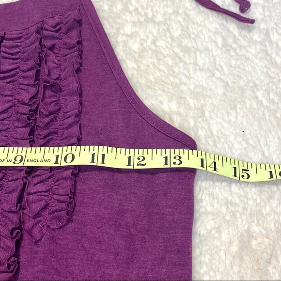 Rampage Women’s S Small Dark Purple Violet Ruffle Halter Tie Top Shirt Blouse - Picture 8 of 9